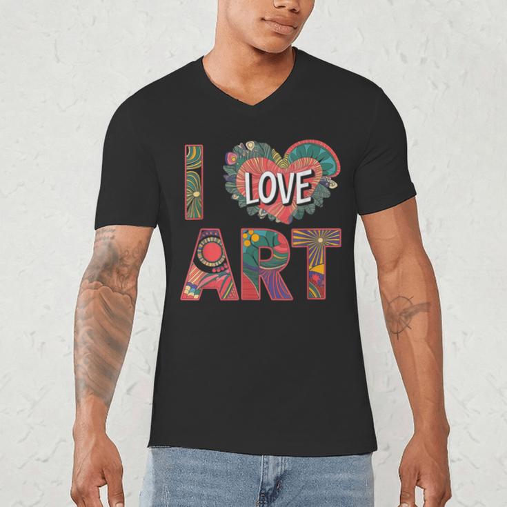 I Love Art Artist Painter Colorful Painting Art Teacher Men's V-Neck T-Shirt, novelty gifts, funny gifts I Love Art Artist Painter Colorful Painting Art Teacher Men's V-Neck T-Shirt, novelty gifts, funny gifts