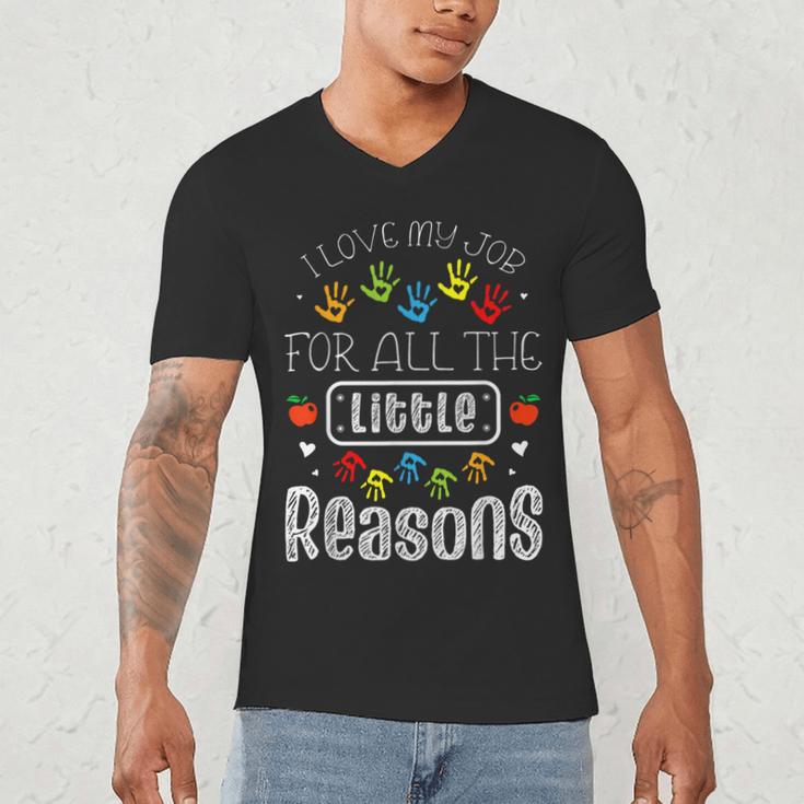 I Love My Job For All The Little Reasons Kid Daycare Teacher Men's V-Neck T-Shirt, novelty gifts, funny gifts I Love My Job For All The Little Reasons Kid Daycare Teacher Men's V-Neck T-Shirt, novelty gifts, funny gifts