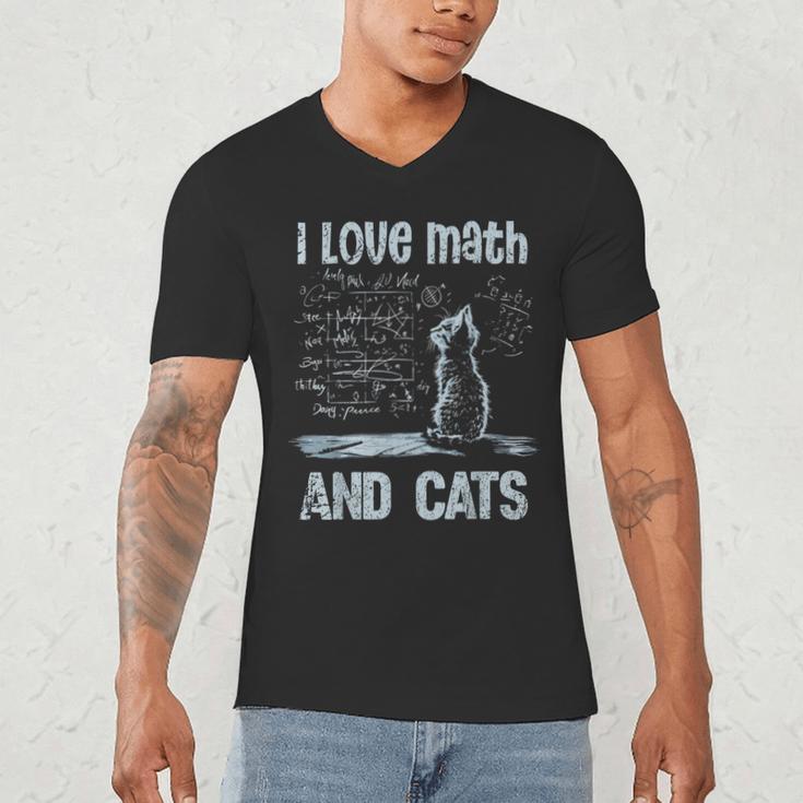 I Love Math And Cats Cat Lover Science Teacher Student Men's V-Neck T-Shirt, novelty gifts, funny gifts I Love Math And Cats Cat Lover Science Teacher Student Men's V-Neck T-Shirt, novelty gifts, funny gifts
