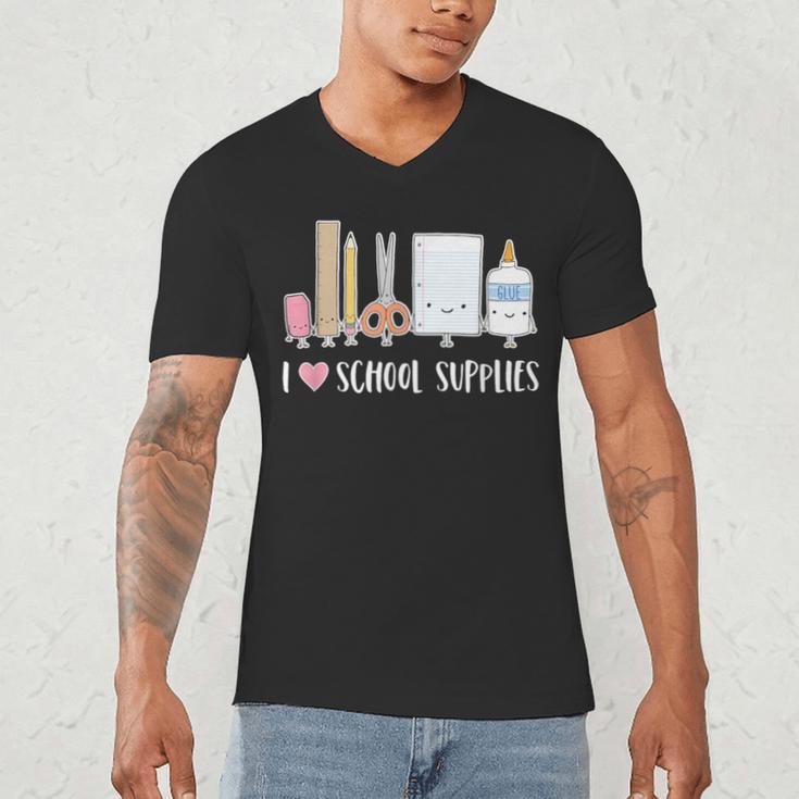 I Love School Supplies Teacher Shirt Men's V-Neck T-Shirt, novelty gifts, funny gifts I Love School Supplies Teacher Shirt Men's V-Neck T-Shirt, novelty gifts, funny gifts