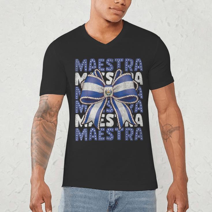 Maestra El Salvador Coquette Bow Hispanic Spanish Teacher Men's V-Neck T-Shirt, novelty gifts, funny gifts Maestra El Salvador Coquette Bow Hispanic Spanish Teacher Men's V-Neck T-Shirt, novelty gifts, funny gifts