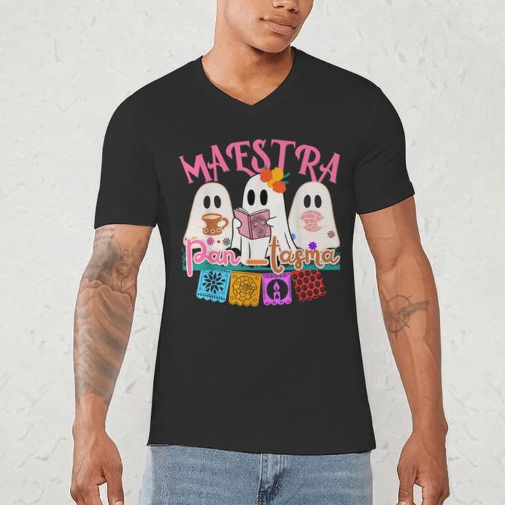 Maestra Pantasmas Conchas Teacher Mexican Halloween Men's V-Neck T-Shirt, novelty gifts, funny gifts Maestra Pantasmas Conchas Teacher Mexican Halloween Men's V-Neck T-Shirt, novelty gifts, funny gifts