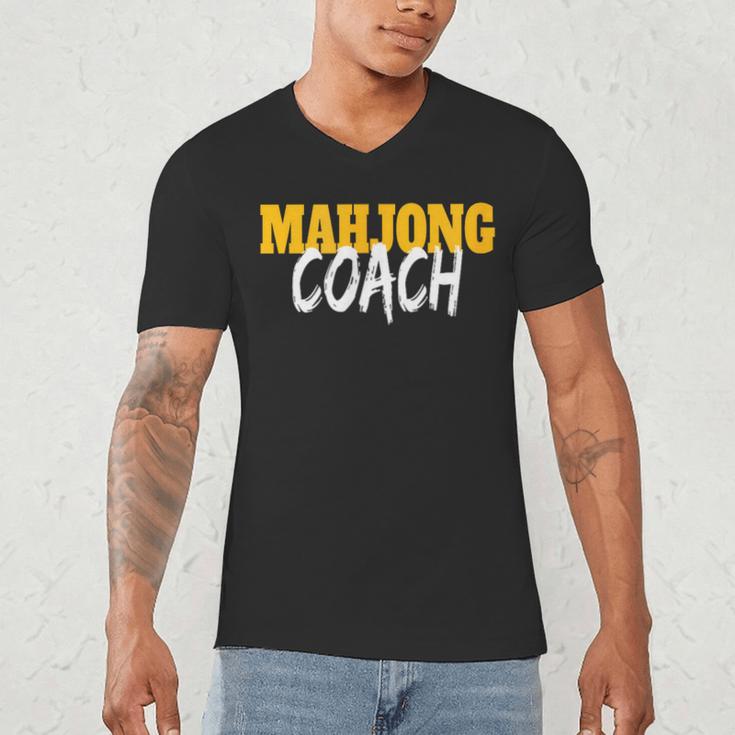 Mahjong Coach Coaching Trainer Teacher Men's V-Neck T-Shirt, novelty gifts, funny gifts