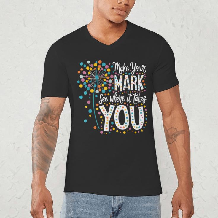 Make Your Mark Dandelion Happy Dot Day Shirts Teacher Kids Men's V-Neck T-Shirt, novelty gifts, funny gifts Make Your Mark Dandelion Happy Dot Day Shirts Teacher Kids Men's V-Neck T-Shirt, novelty gifts, funny gifts