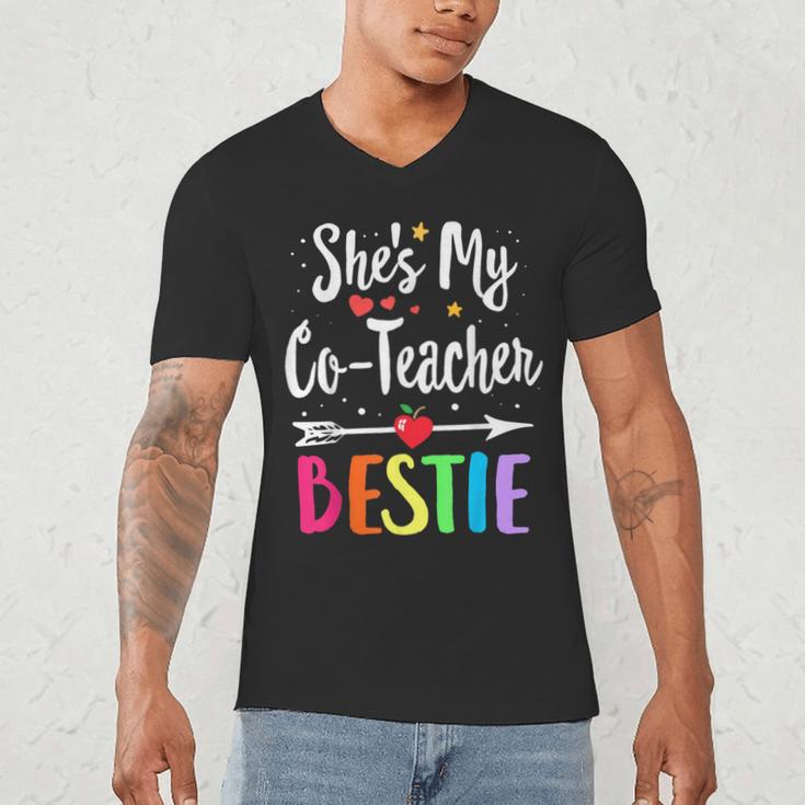 Matching Co-Teacher Best Friend She's My Bestie Work Team Men's V-Neck T-Shirt, novelty gifts, funny gifts Matching Co-Teacher Best Friend She's My Bestie Work Team Men's V-Neck T-Shirt, novelty gifts, funny gifts