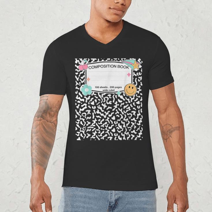 Matching Group Halloween Teacher Composition Book Notebook Men's V-Neck T-Shirt, novelty gifts, funny gifts Matching Group Halloween Teacher Composition Book Notebook Men's V-Neck T-Shirt, novelty gifts, funny gifts
