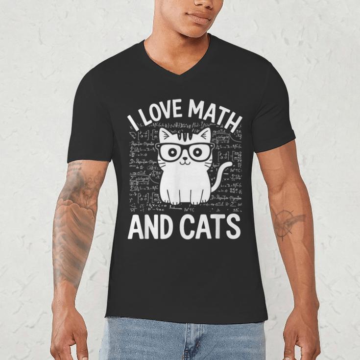 Math And Cats Apparel For Teachers Students Cat Lovers Men's V-Neck T-Shirt, novelty gifts, funny gifts Math And Cats Apparel For Teachers Students Cat Lovers Men's V-Neck T-Shirt, novelty gifts, funny gifts