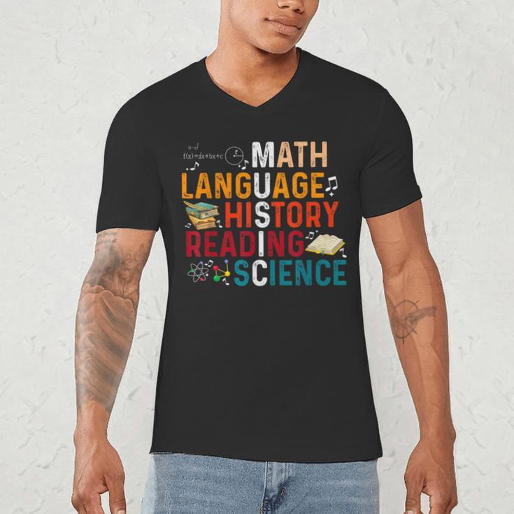 Math Language History Reading Science Music Teacher Men's V-Neck T-Shirt, novelty gifts, funny gifts Math Language History Reading Science Music Teacher Men's V-Neck T-Shirt, novelty gifts, funny gifts