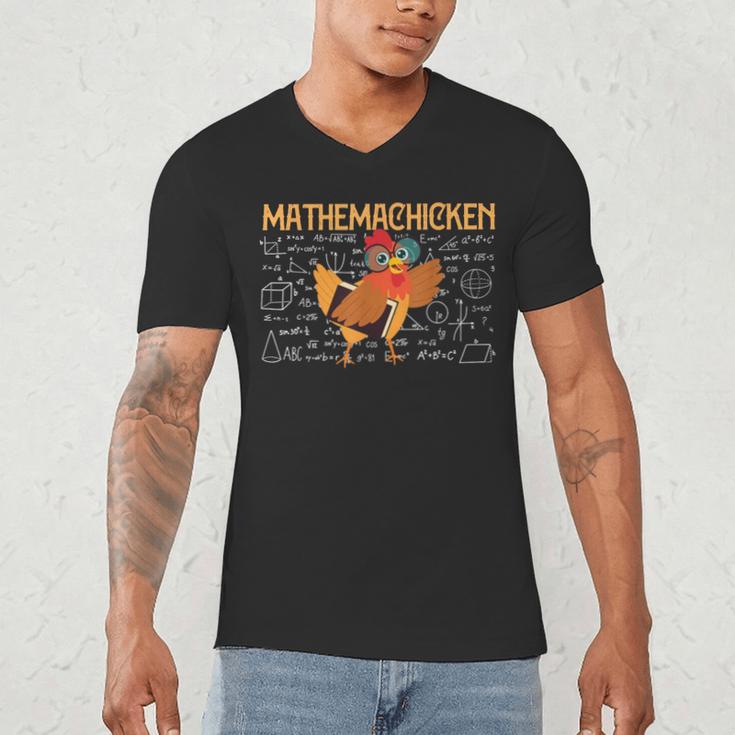 Math Nerd The Mathemachicken a Math Teacher Men's V-Neck T-Shirt, novelty gifts, funny gifts