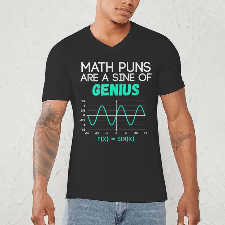 Math Puns Are a Sine Of Genius Math Teacher T-Shirt Men's V-Neck T-Shirt, novelty gifts, funny gifts