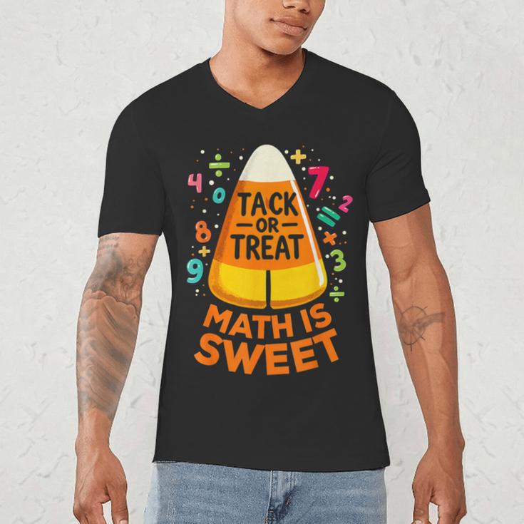 Math Teacher Halloween Costume Trick Or Treat Math Sweet Men's V-Neck T-Shirt, novelty gifts, funny gifts