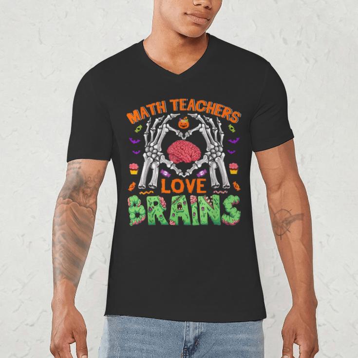 Math Teacher Love Brain Heart Skeleton Hand Zombie Halloween Men's V-Neck T-Shirt, novelty gifts, funny gifts Math Teacher Love Brain Heart Skeleton Hand Zombie Halloween Men's V-Neck T-Shirt, novelty gifts, funny gifts