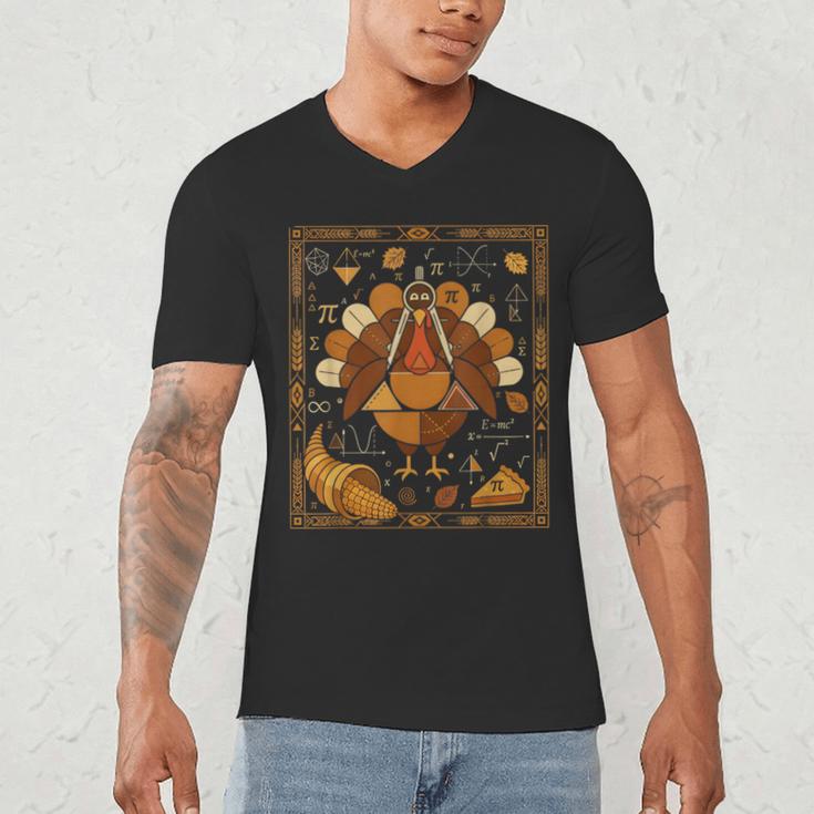 Math Turkey Teacher Thanksgiving Geometric Pi Equation Men's V-Neck T-Shirt, novelty gifts, funny gifts