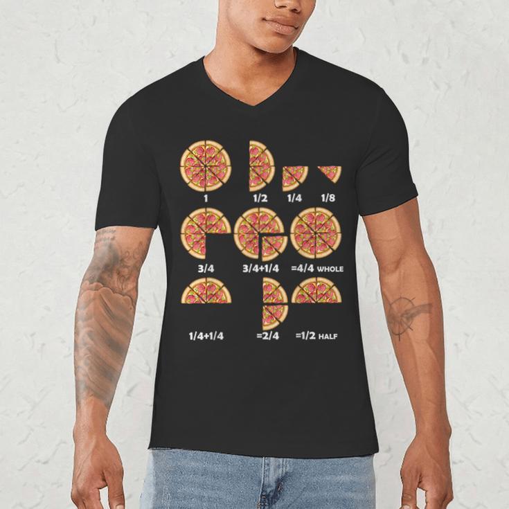 Maths Day Costume Idea Kids Teachers Pizza Slice Fraction Men's V-Neck T-Shirt, novelty gifts, funny gifts