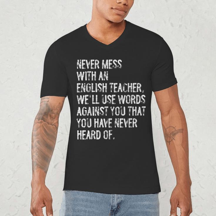 Never Mess With An English Teacher Back To School Men's V-Neck T-Shirt, novelty gifts, funny gifts Never Mess With An English Teacher Back To School Men's V-Neck T-Shirt, novelty gifts, funny gifts