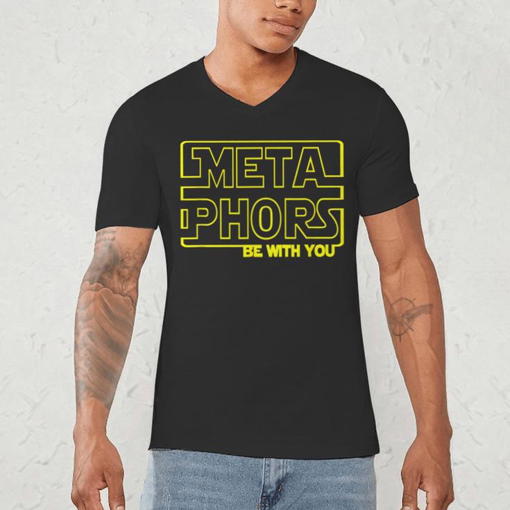 Metaphors Be With You English Teacher Shirts T-Shirt Men's V-Neck T-Shirt, novelty gifts, funny gifts