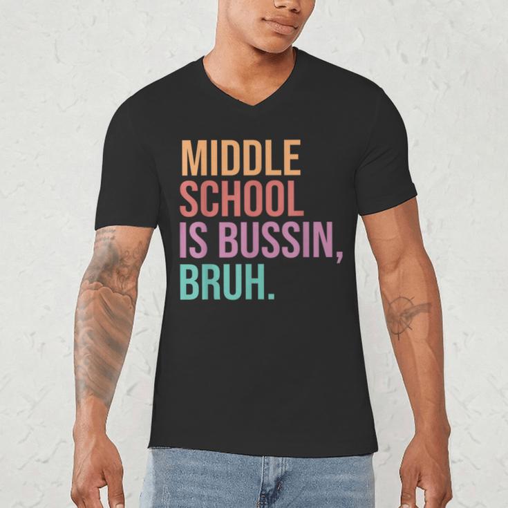 Middle School Teacher Middle School Is Bussin Bruh Men's V-Neck T-Shirt, novelty gifts, funny gifts Middle School Teacher Middle School Is Bussin Bruh Men's V-Neck T-Shirt, novelty gifts, funny gifts