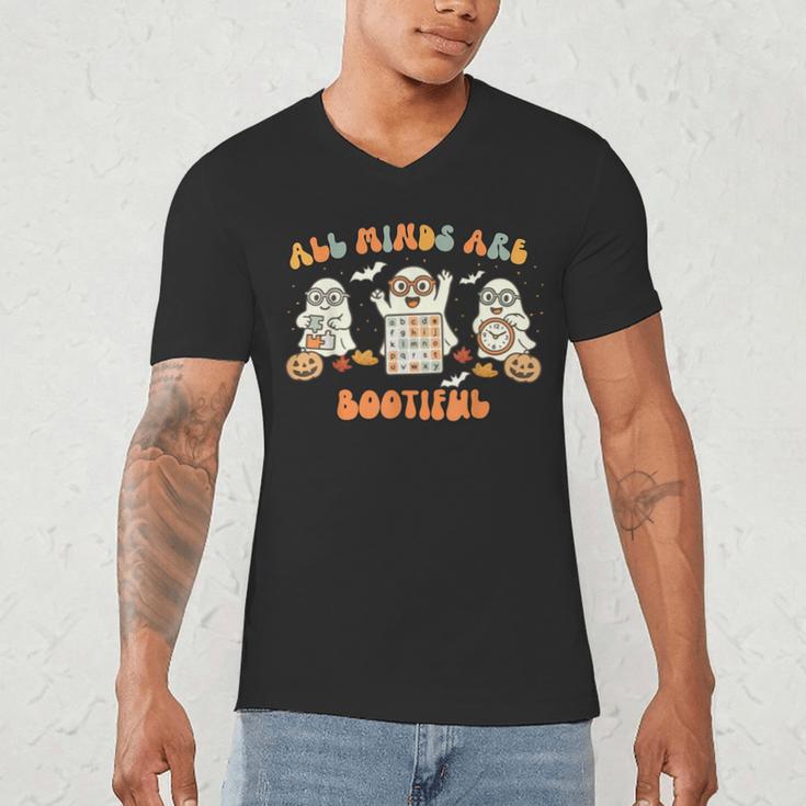 All Minds Are Bootiful Special Education Teacher Halloween Men's V-Neck T-Shirt, novelty gifts, funny gifts