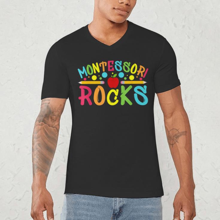 Montessori Rocks Montessori Teacher Back To School Men's V-Neck T-Shirt, novelty gifts, funny gifts Montessori Rocks Montessori Teacher Back To School Men's V-Neck T-Shirt, novelty gifts, funny gifts