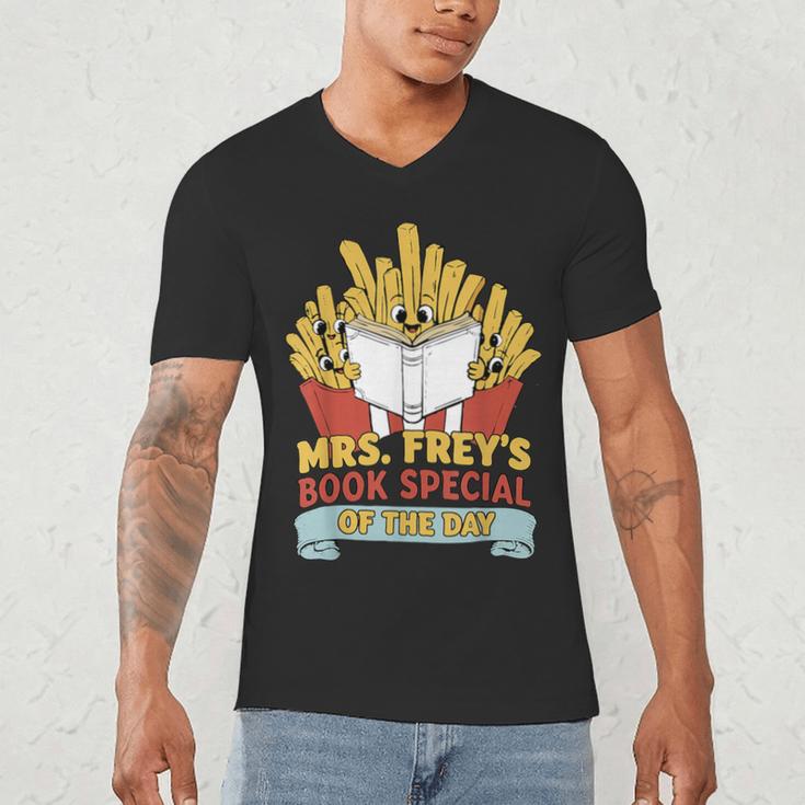 Mrs Frey Book Special Reading Elementary Teacher Men's V-Neck T-Shirt, novelty gifts, funny gifts Mrs Frey Book Special Reading Elementary Teacher Men's V-Neck T-Shirt, novelty gifts, funny gifts