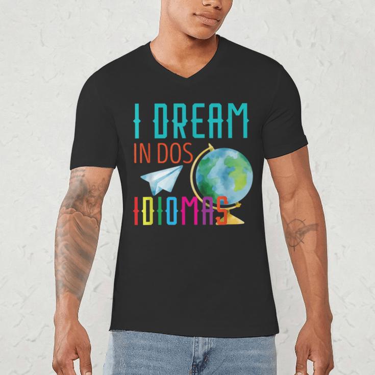 Multilingual Teacher In Dos Idiomas Linguist Language Men's V-Neck T-Shirt, novelty gifts, funny gifts Multilingual Teacher In Dos Idiomas Linguist Language Men's V-Neck T-Shirt, novelty gifts, funny gifts