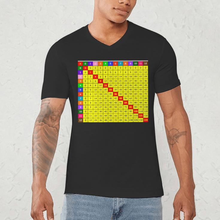 Multiplication Table Chart Math Shirt Teacher Student Outfit For Men Women Girls Kids Men's V-Neck T-Shirt, novelty gifts, funny gifts