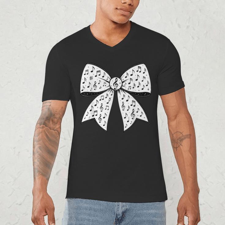 Music Notes Coquette Bow Music Teacher School Musician Band Men's V-Neck T-Shirt, novelty gifts, funny gifts Music Notes Coquette Bow Music Teacher School Musician Band Men's V-Neck T-Shirt, novelty gifts, funny gifts
