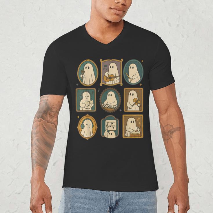 Music Teacher Orchestra Spooky Halloween Ghost Band Men's V-Neck T-Shirt, novelty gifts, funny gifts Music Teacher Orchestra Spooky Halloween Ghost Band Men's V-Neck T-Shirt, novelty gifts, funny gifts