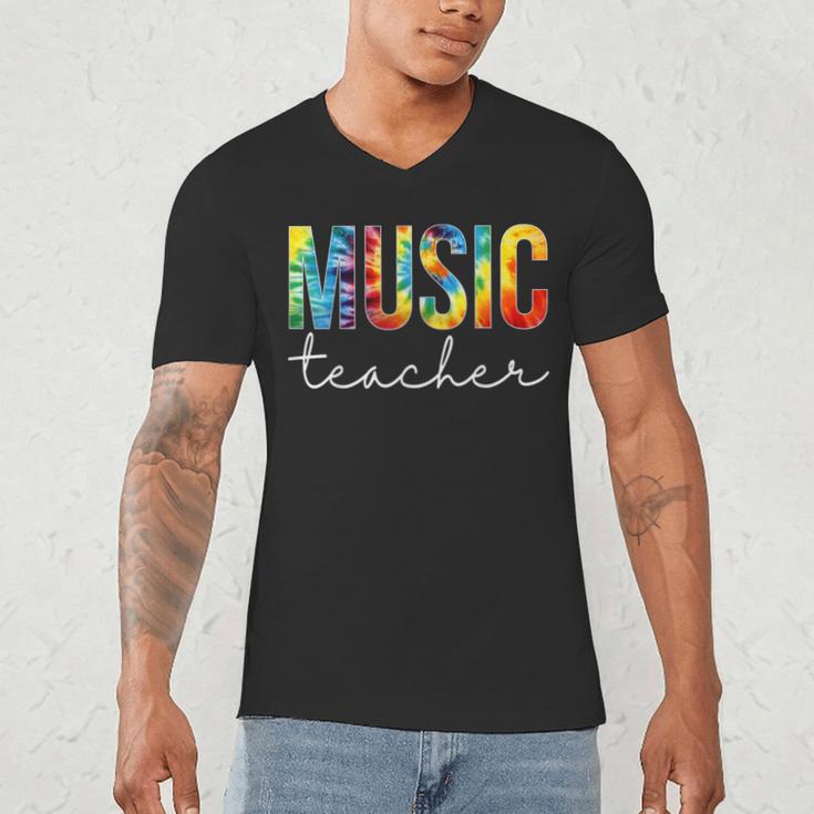 Music Teacher Tie Dye Appreciation Day Hello Back To School Men Women Men's V-Neck T-Shirt, novelty gifts, funny gifts Music Teacher Tie Dye Appreciation Day Hello Back To School Men Women Men's V-Neck T-Shirt, novelty gifts, funny gifts