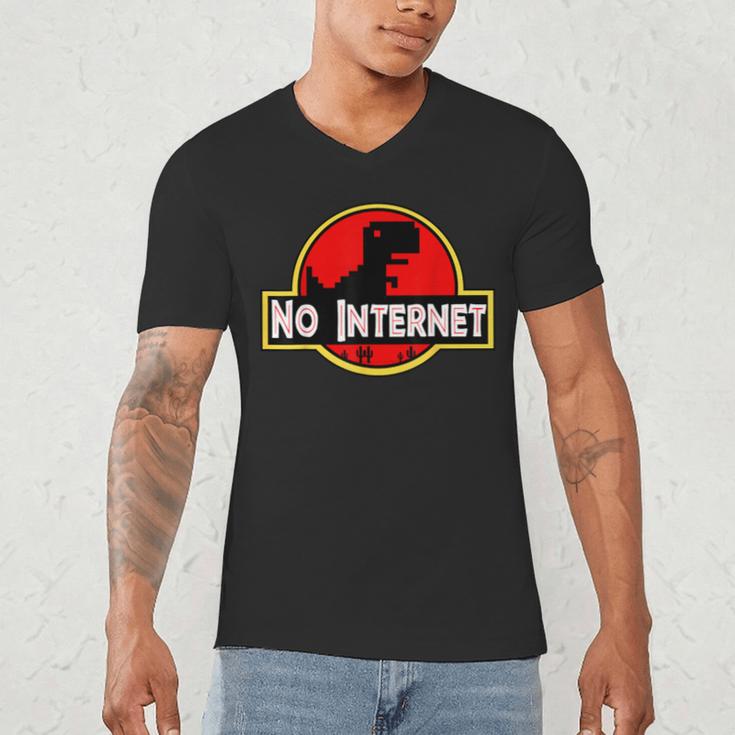 Nerdy No Internet Dinosaur Computer Science Teacher Men's V-Neck T-Shirt, novelty gifts, funny gifts Nerdy No Internet Dinosaur Computer Science Teacher Men's V-Neck T-Shirt, novelty gifts, funny gifts