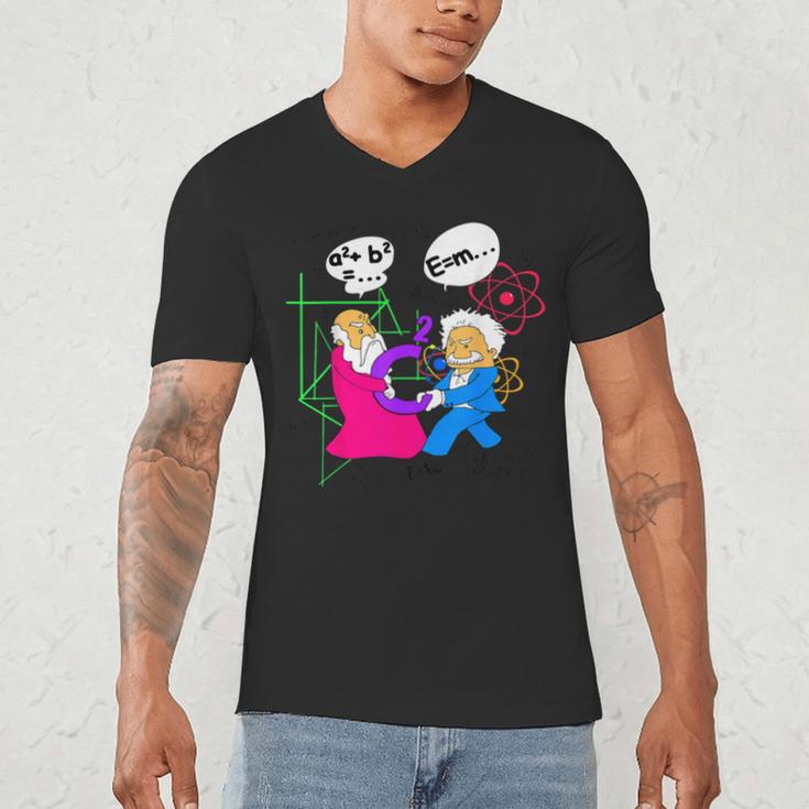 Nerdy Pythagoras Fighting Over C Squared Math Teacher Men's V-Neck T-Shirt, novelty gifts, funny gifts Nerdy Pythagoras Fighting Over C Squared Math Teacher Men's V-Neck T-Shirt, novelty gifts, funny gifts