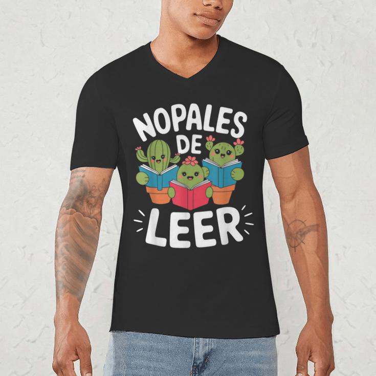 Nopales De Leer Bilingual Teacher Maestra Spanish Teacher Men's V-Neck T-Shirt, novelty gifts, funny gifts