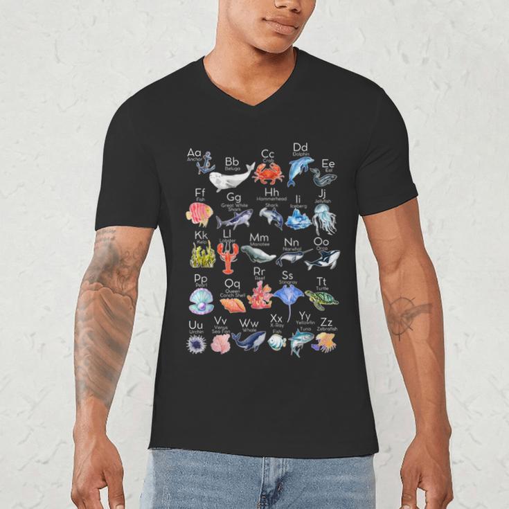 Ocean Animals Alphabet Cute Sea Life ABC Marine Kids Teacher Men's V-Neck T-Shirt, novelty gifts, funny gifts Ocean Animals Alphabet Cute Sea Life ABC Marine Kids Teacher Men's V-Neck T-Shirt, novelty gifts, funny gifts
