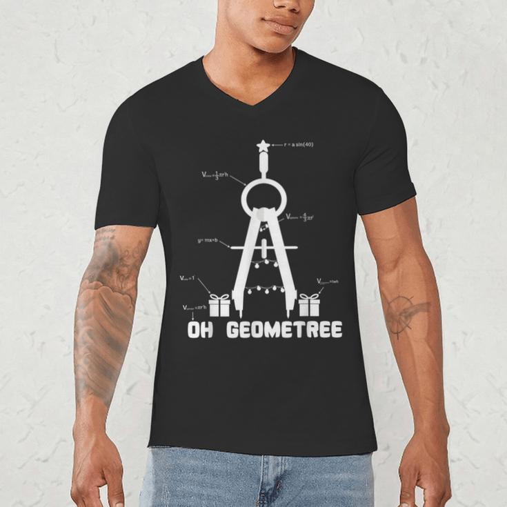 Oh Geometree Math Teacher Geometry Christmas Tree For Men Women Kids Men's V-Neck T-Shirt, novelty gifts, funny gifts