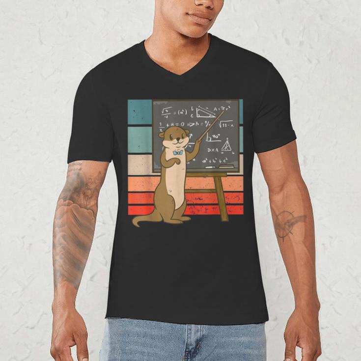 Otter Professor Teacher Teaching Maths Mathematics Men's V-Neck T-Shirt, novelty gifts, funny gifts Otter Professor Teacher Teaching Maths Mathematics Men's V-Neck T-Shirt, novelty gifts, funny gifts