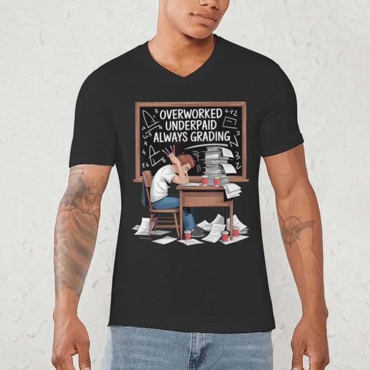 Overworked Underpaid Always Grading Teacher Men's V-Neck T-Shirt, novelty gifts, funny gifts Overworked Underpaid Always Grading Teacher Men's V-Neck T-Shirt, novelty gifts, funny gifts