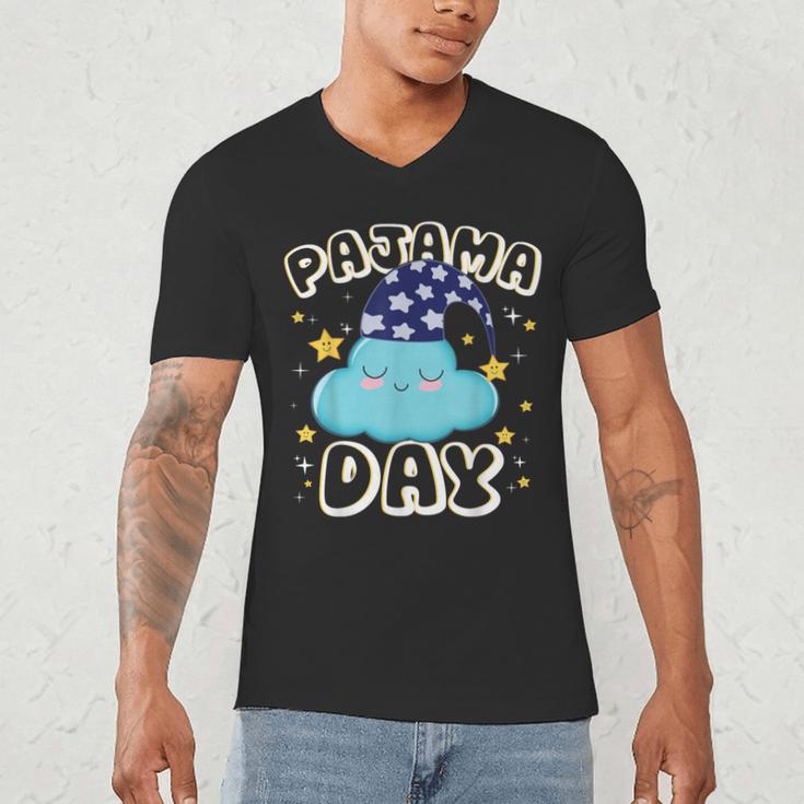 Pajama Day School Spirit Week Fun Cloud Teacher Student Men's V-Neck T-Shirt, novelty gifts, funny gifts Pajama Day School Spirit Week Fun Cloud Teacher Student Men's V-Neck T-Shirt, novelty gifts, funny gifts