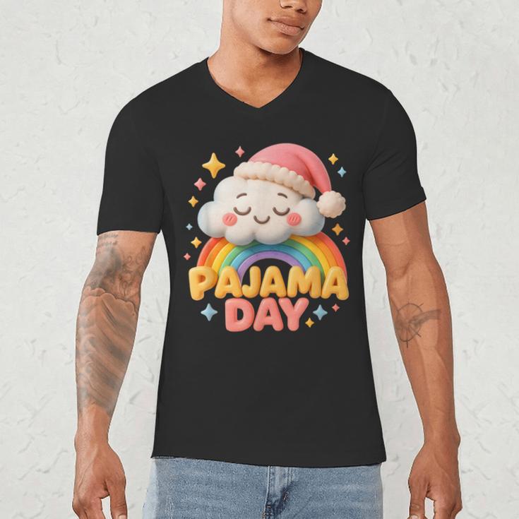 Pajama Day School Spirit Week Sleepy Cloud Teacher Student Men's V-Neck T-Shirt, novelty gifts, funny gifts Pajama Day School Spirit Week Sleepy Cloud Teacher Student Men's V-Neck T-Shirt, novelty gifts, funny gifts