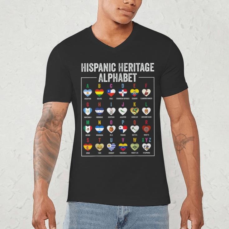Hispanic Flags Alphabet Hearts Latin Heritage For Teacher Men's V-Neck T-Shirt, novelty gifts, funny gifts Hispanic Flags Alphabet Hearts Latin Heritage For Teacher Men's V-Neck T-Shirt, novelty gifts, funny gifts
