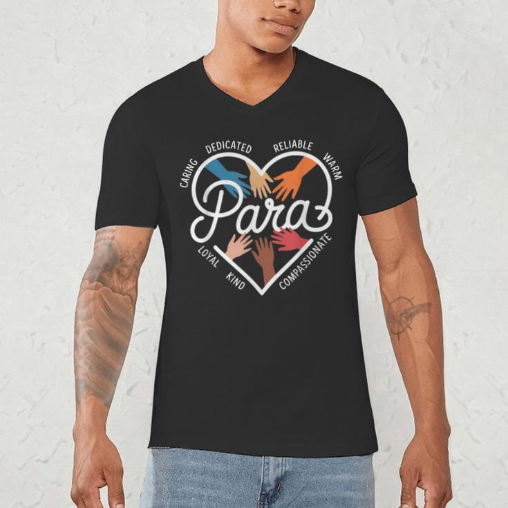 Para Heart Paraprofessional Teacher Paraeducator Men's V-Neck T-Shirt, novelty gifts, funny gifts