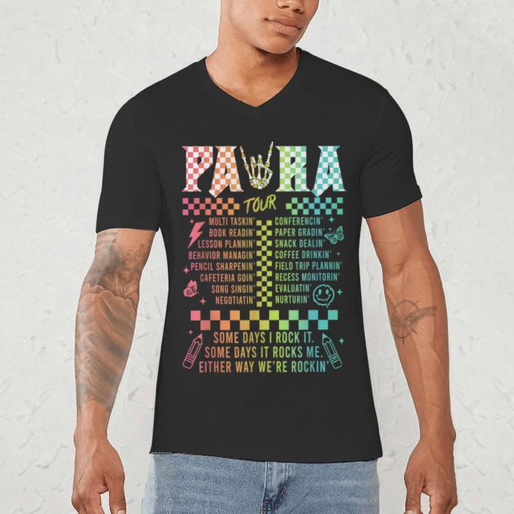 Para Tour Paraprofessional Squad Rock Teacher Back To School Men's V-Neck T-Shirt, novelty gifts, funny gifts Para Tour Paraprofessional Squad Rock Teacher Back To School Men's V-Neck T-Shirt, novelty gifts, funny gifts