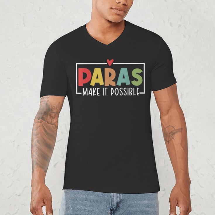 Paras Make It Possible Teacher Paraprofessional Paraeducator Men's V-Neck T-Shirt, novelty gifts, funny gifts Paras Make It Possible Teacher Paraprofessional Paraeducator Men's V-Neck T-Shirt, novelty gifts, funny gifts