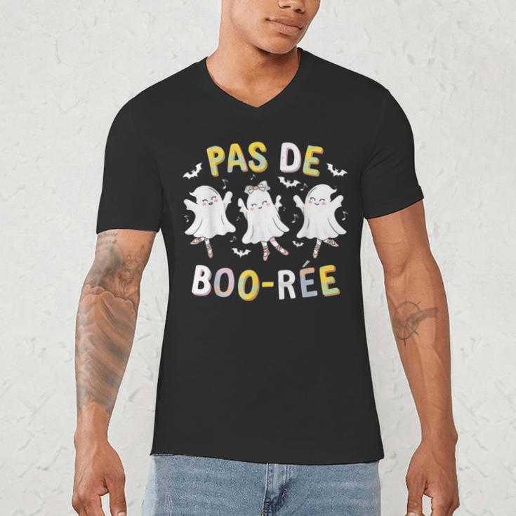 Pas De BOO-Rée Ghost Ballet Dancer Halloween Dance Teacher Men's V-Neck T-Shirt, novelty gifts, funny gifts