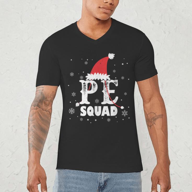 PE Squad Christmas PE Teacher Matching Xmas Men's V-Neck T-Shirt, novelty gifts, funny gifts PE Squad Christmas PE Teacher Matching Xmas Men's V-Neck T-Shirt, novelty gifts, funny gifts