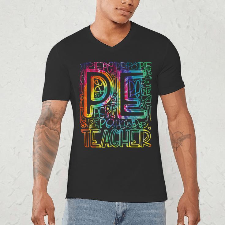 PE Teacher Phys Ed Tie Dye Physical Education Appreciation Men's V-Neck T-Shirt, novelty gifts, funny gifts PE Teacher Phys Ed Tie Dye Physical Education Appreciation Men's V-Neck T-Shirt, novelty gifts, funny gifts
