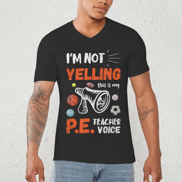 PE Teacher Voice PE Teacher School Fitness Class Men's V-Neck T-Shirt, novelty gifts, funny gifts