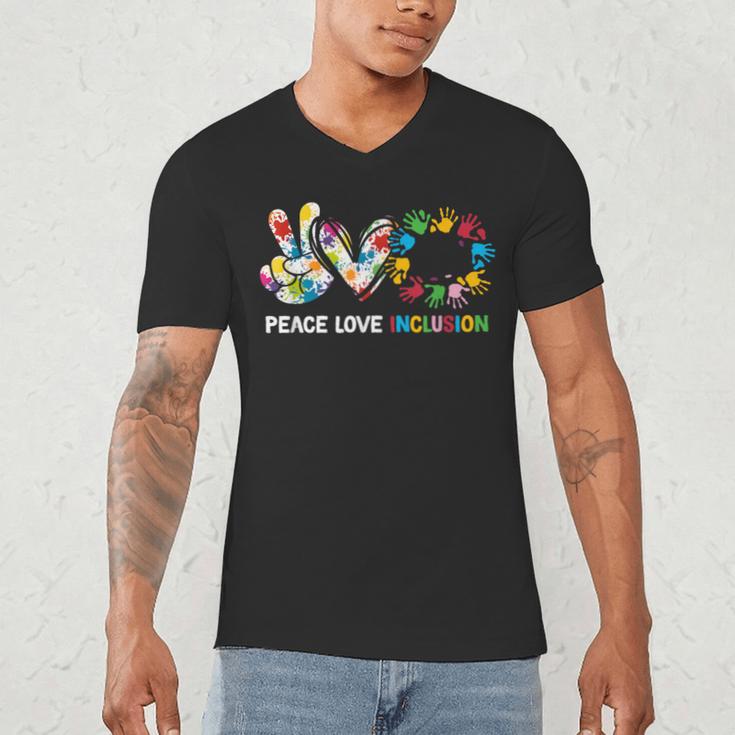 Peace Love Inclusion Sped Squad Special-Ed Teacher Daycare Men's V-Neck T-Shirt, novelty gifts, funny gifts