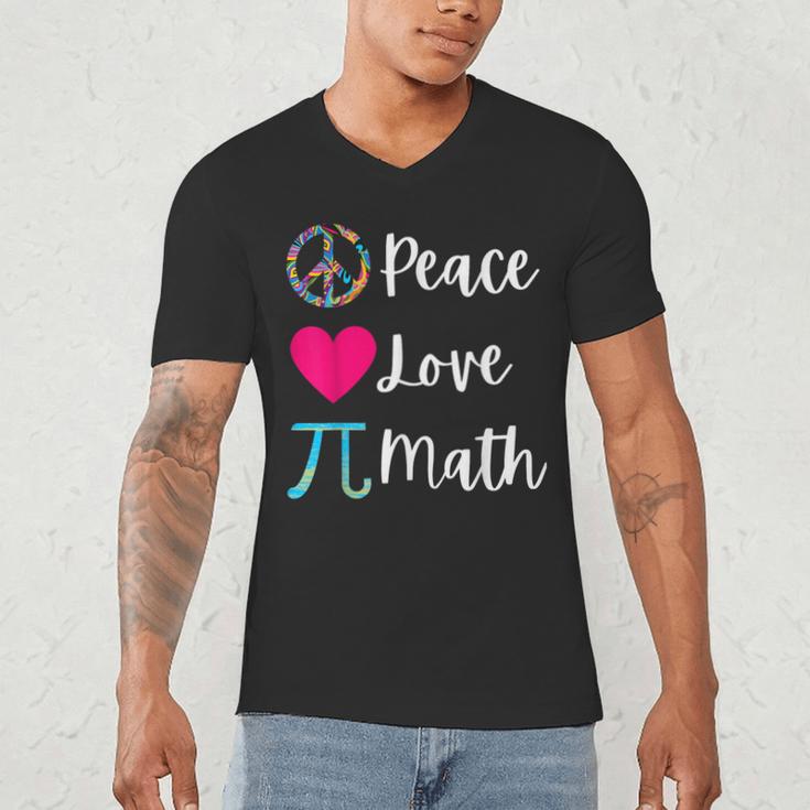Peace Love Math Maths Teacher Pi Symbol Men Women Men's V-Neck T-Shirt, novelty gifts, funny gifts