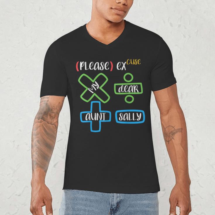 PEMDAS Please Excuse My Dear Aunt Sally Math Teacher Men's V-Neck T-Shirt, novelty gifts, funny gifts