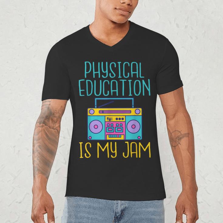 Physical Education Is My Jam PE Teacher Men's V-Neck T-Shirt, novelty gifts, funny gifts Physical Education Is My Jam PE Teacher Men's V-Neck T-Shirt, novelty gifts, funny gifts